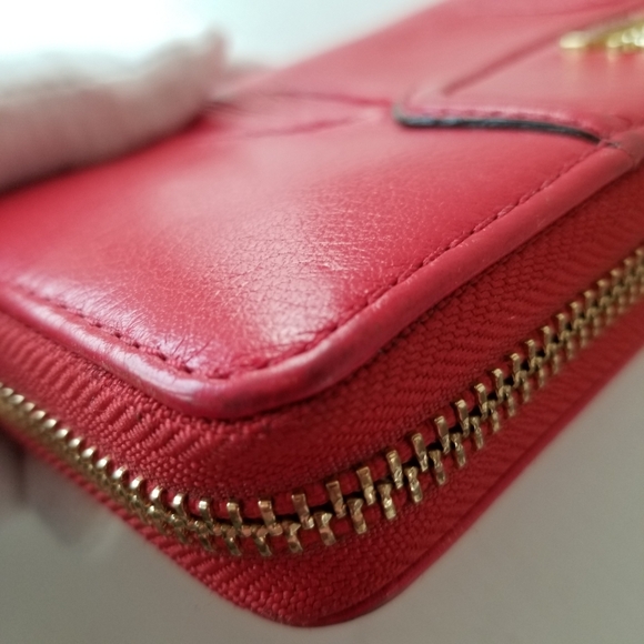Coach Red Leather Zip Around Wallet - Picture 16 of 16